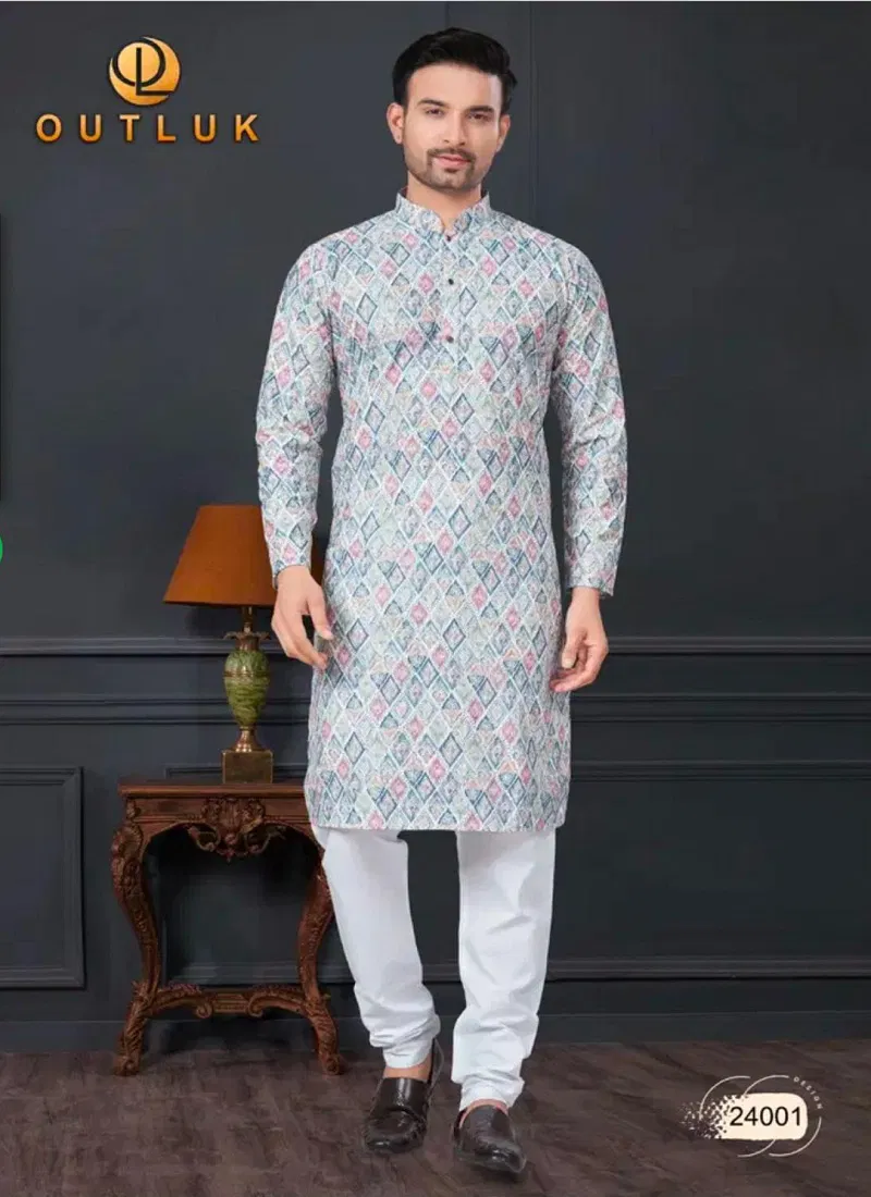 Multi 24001 Outluk Wedding Collection Vol 24 Rayon Mens Kurta Pajama Manufacturers